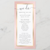Elegante Moderne Blush Pink und Gold Hochzeit Programm (Vorderseite)