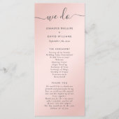 Elegante Moderne Blush Pink und Gray Wedding Programm (Vorderseite)