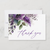 Elegante moderne Bohemische Hochzeit mit Flora Vie Dankeskarte (Vorderseite)