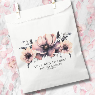 Elegante moderne Boho-Chic-Rosé-Blumenhochzeit Geschenktütchen