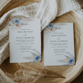 Elegante moderne Boho Wasserfarben-Blume Hochzeit Einladung