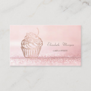 Elegante moderne Bokeh-Torte Süßigkeiten, Cupcake Visitenkarte