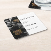 Elegante Moderne Botanische Boho Blumenhochzeit Rechteckiger Pappuntersetzer (angewinkelt)