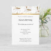 ELEGANTE MODERNE BOTANISCHE GOLD 2 INVITATION EINLADUNG (Stehend Vorderseite)