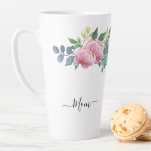 Elegante moderne botanische grüne Blume Milchtasse