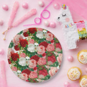 Elegante Moderne botanische Grüne Blume Pappteller (Party)