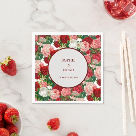 Elegante Moderne botanische Grüne Blume Serviette (Beispiel)