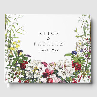 Elegante Moderne botanische Hochzeit Gästebuch