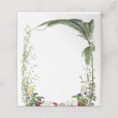 Elegante Moderne botanische Hochzeit Platzkarte (Außenseite Aufgefaltet)