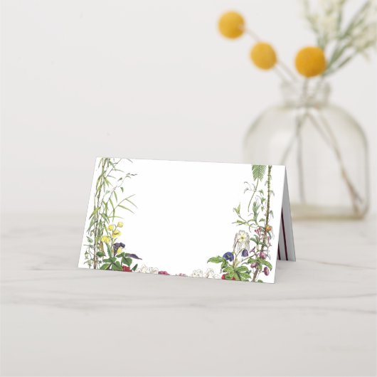 Elegante Moderne botanische Hochzeit Platzkarte (Vorderseite)