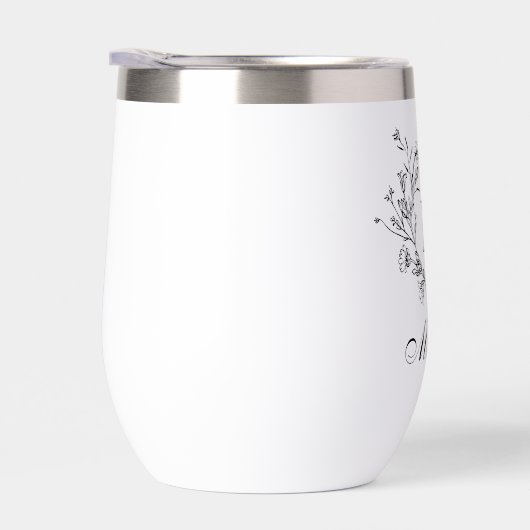 elegante moderne botanische Monogramm minimalistis (Rechts)