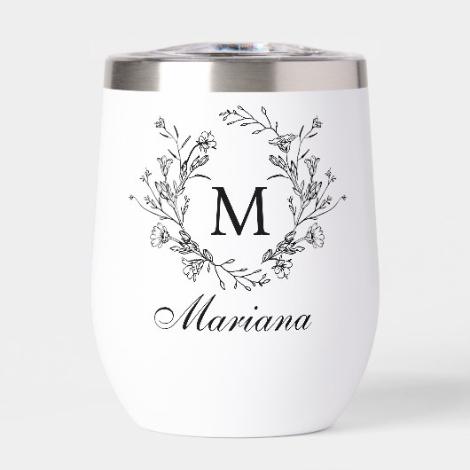 elegante moderne botanische Monogramm minimalistis (Vorderseite)