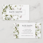 Elegante Moderne botanische Wildblume Visitenkarte (Vorne/Hinten)