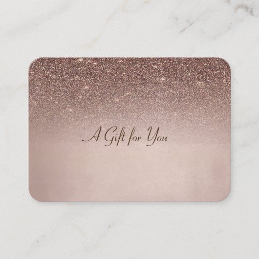 Elegante Moderne braune Glitzer Rose Gold Rabattkarte (Vorderseite)