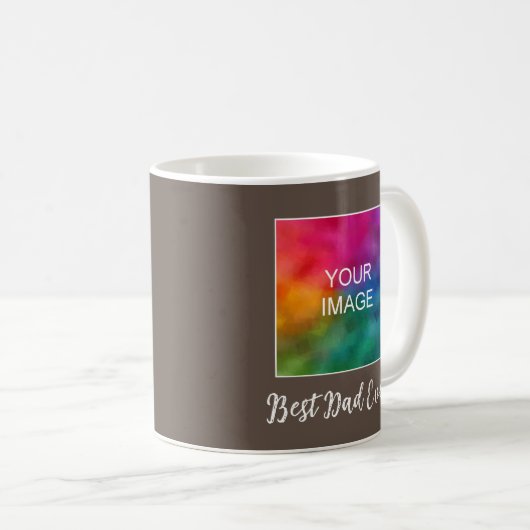 Elegante Moderne braune Kalligrafie Bester Vater j Kaffeetasse (VorderseiteRechts)