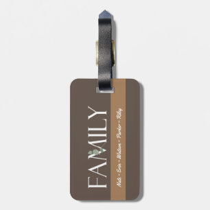 Elegante moderne braune Streifenfamilien Gepäckanhänger