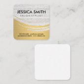 Elegante moderne Brushed Gold Textured Quadratische Visitenkarte (Vorne/Hinten)
