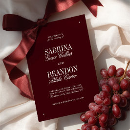 Elegante moderne Burgund & Elfenbeinküche Einladung