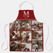 Elegante, moderne Burgund-Familie Foto Collage Schürze (Vorderseite)