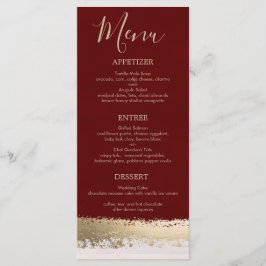 Elegante, moderne, burgundy, Gold Foil Wedding Programm