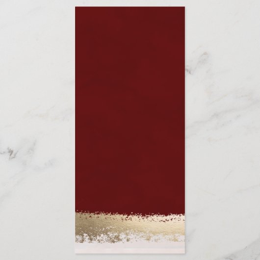 Elegante, moderne, burgundy, Gold Foil Wedding Programm (Rückseite)