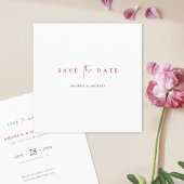 Elegante moderne Burgundy Script Wedding Save The Date