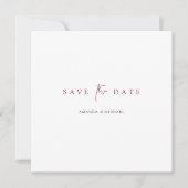 Elegante moderne Burgundy Script Wedding Save The Date (Vorderseite)