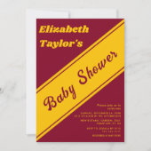 Elegante moderne Burgundy- und Gold-Extravagant-Ba Einladung (Vorderseite)