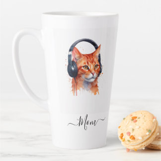 Elegante Moderne Cat Mama Watercolor Orange Milchtasse