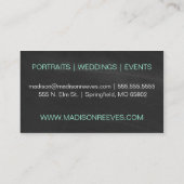 Elegante moderne Chalkboard-Visitenkarten-Vorlage Visitenkarte (Rückseite)