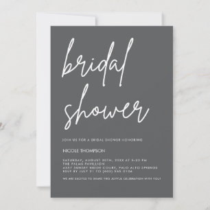 Elegante moderne Charcoal-Brautbad-Einladung  Einladung