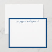Elegante Moderne Chic Girly Classic Navy Blue Scri Mitteilungskarte (Vorne/Hinten)