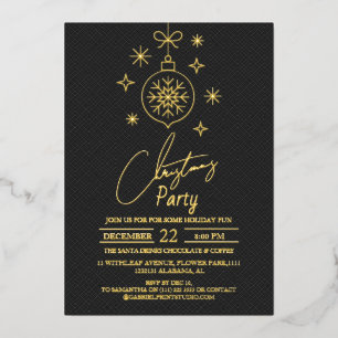Elegante moderne chic Schrift Weihnachtsfeier Folieneinladung