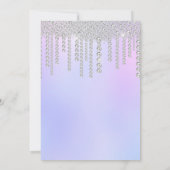 Elegante moderne Chick Diamond Tropfen 16 . Geburt Einladung (Rückseite)