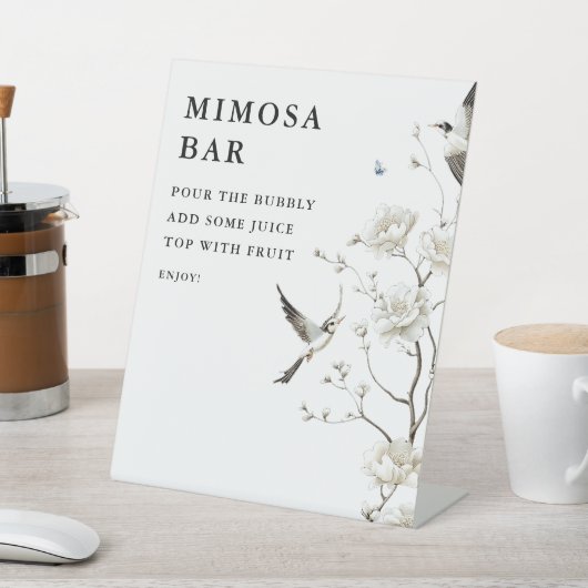 Elegante Moderne Chinoiserie Flora Mimosa Bar Sockelschild (In SItu)