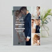 Elegante, moderne Collage Wedding Einladung | Rach (Stehend vorne)