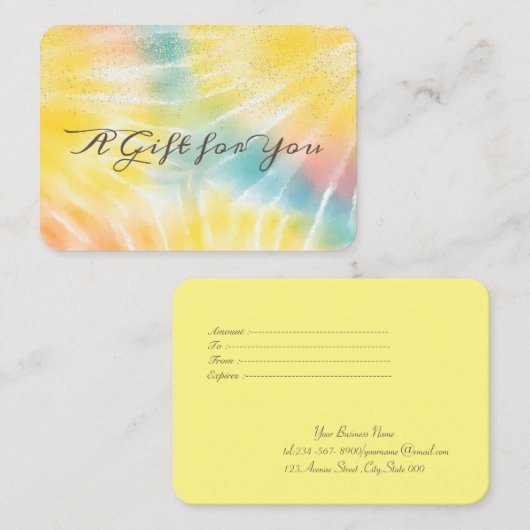 Elegante Moderne Confetti-Gefärbte Krawatte Rabattkarte (Vorne/Hinten)