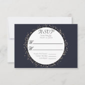 Elegante moderne Confetti Gold Wedding RSVP Card Karte (Vorderseite)