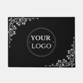 Elegante, moderne Corporate Logo Black Door Mat Fußmatte (Vorderseite)