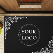 Elegante, moderne Corporate Logo Black Door Mat