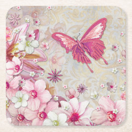 Elegante moderne Country Butterfly Rechteckiger Pappuntersetzer