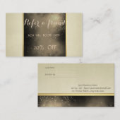 Elegante moderne Cream-Überweisungskarte Empfehlungskarte (Vorne/Hinten)