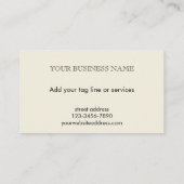 Elegante moderne Creme benutzerdefinierte Blumen-F Visitenkarte (Rückseite)