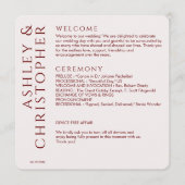 Elegante Moderne Crimson Red Wedding Programm (Vorderseite)