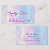 Elegante moderne Cupcakes Holographic Loyalty Card Treuekarte (Vorne/Hinten)