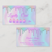 Elegante moderne Cupcakes Tropfen Holographisch Treuekarte (Vorne/Hinten)