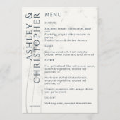 Elegante moderne Dandelion Navy Blue Wedding Menükarte (Vorderseite)