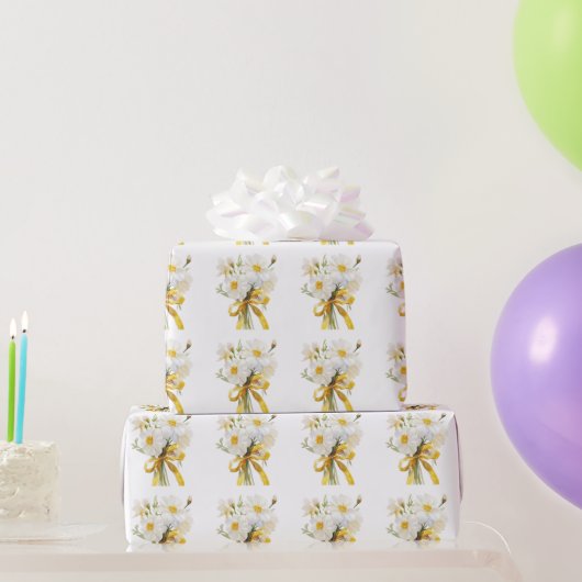 Elegante moderne Dazie-Blume Geschenkpapier (Partygeschenke)