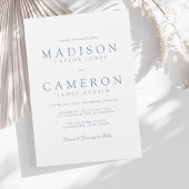 Elegante Moderne Delikate, Dusty Blue Wedding Einladung