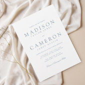 Elegante Moderne Delikate, Dusty Blue Wedding Einladung